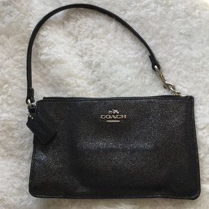 Authentic Coach black sparkle wristlet